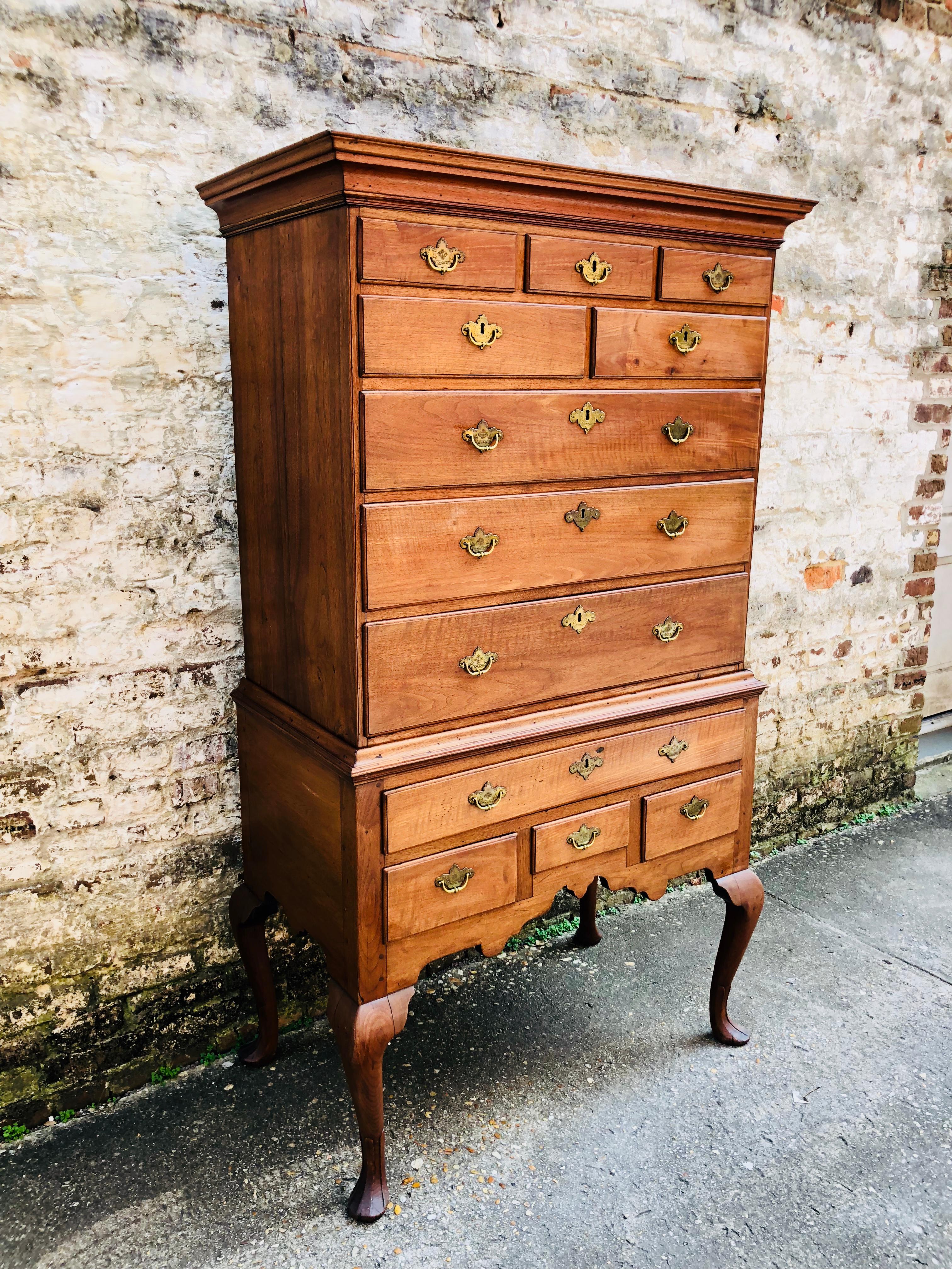 American walnut Philadelphia highboy, circa 1760.