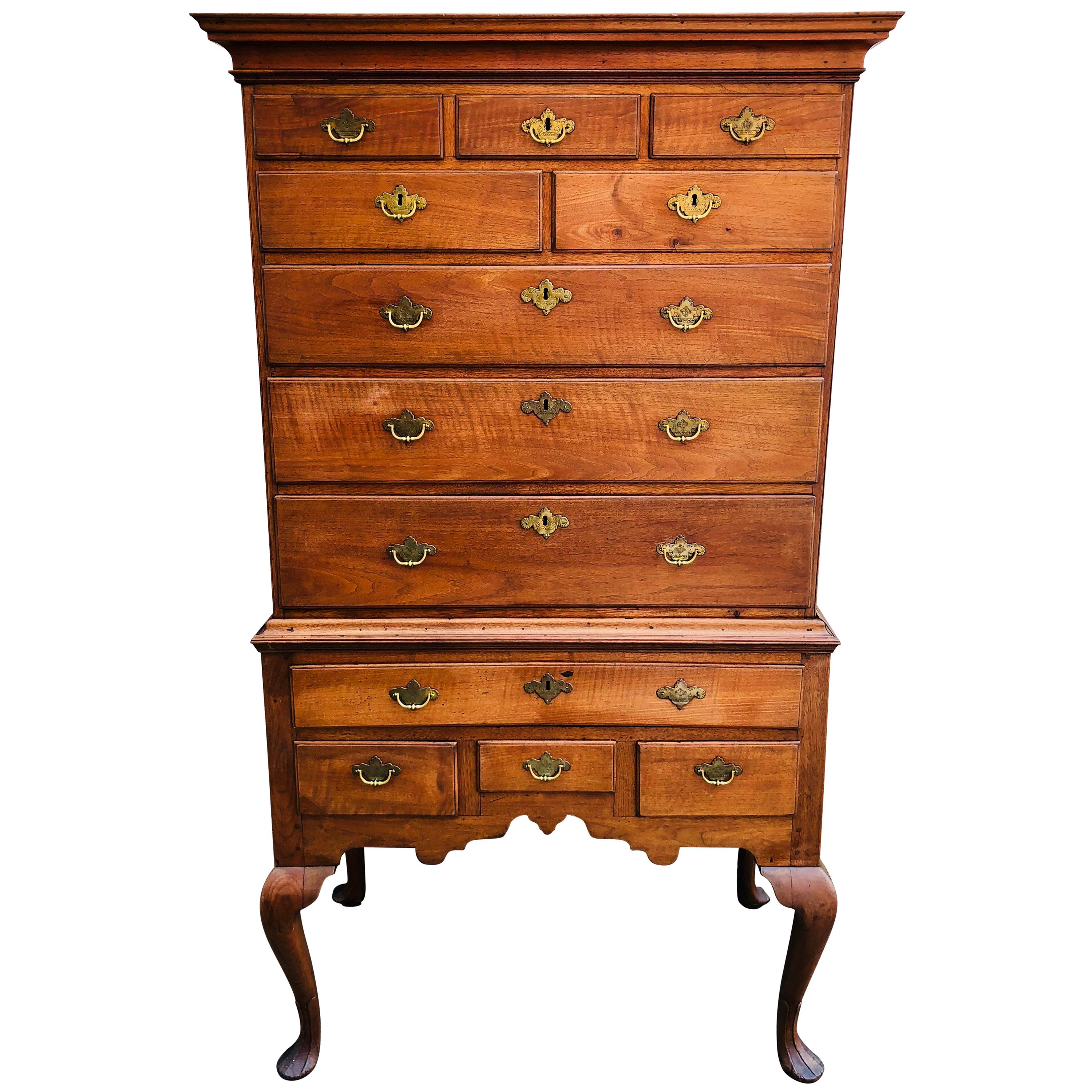 American Walnut Philadelphia Highboy, circa 1760