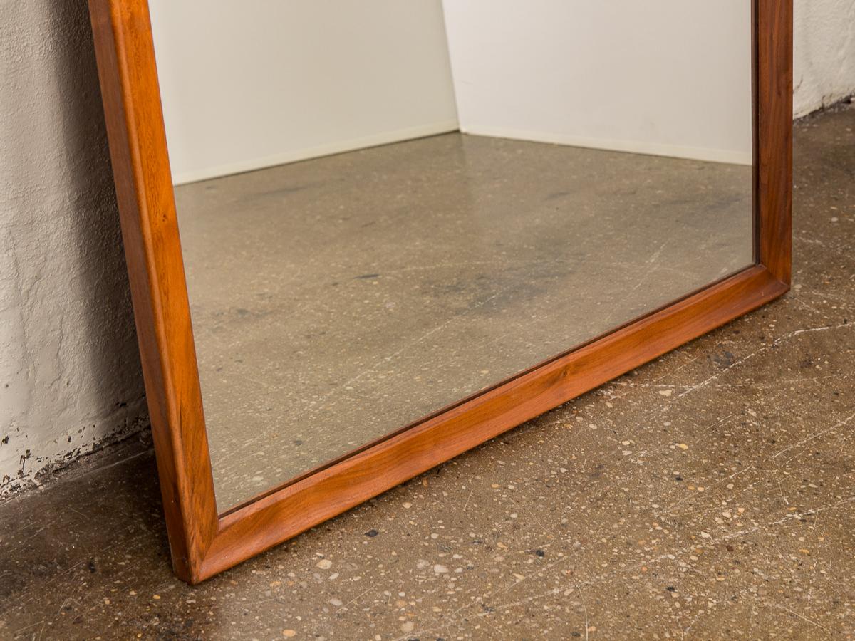 American Walnut Rectangular Floor Mirror In Good Condition In Brooklyn, NY