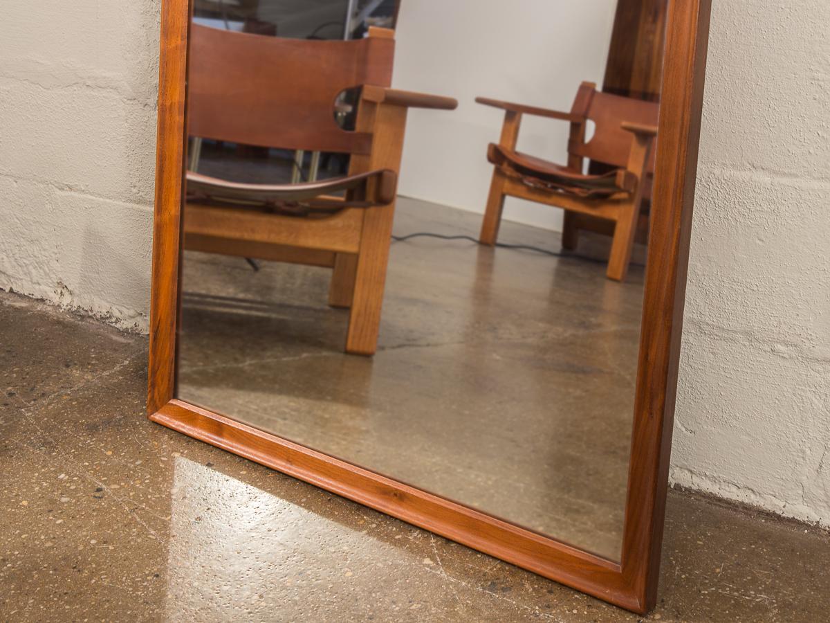 Mid-20th Century American Walnut Rectangular Floor Mirror