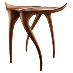 American Walnut Side Table with Unique and Elegant Curves