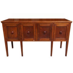 American Walnut Paneled Sideboard with a Molded Edge and Wood Knobs. 19th Cent.
