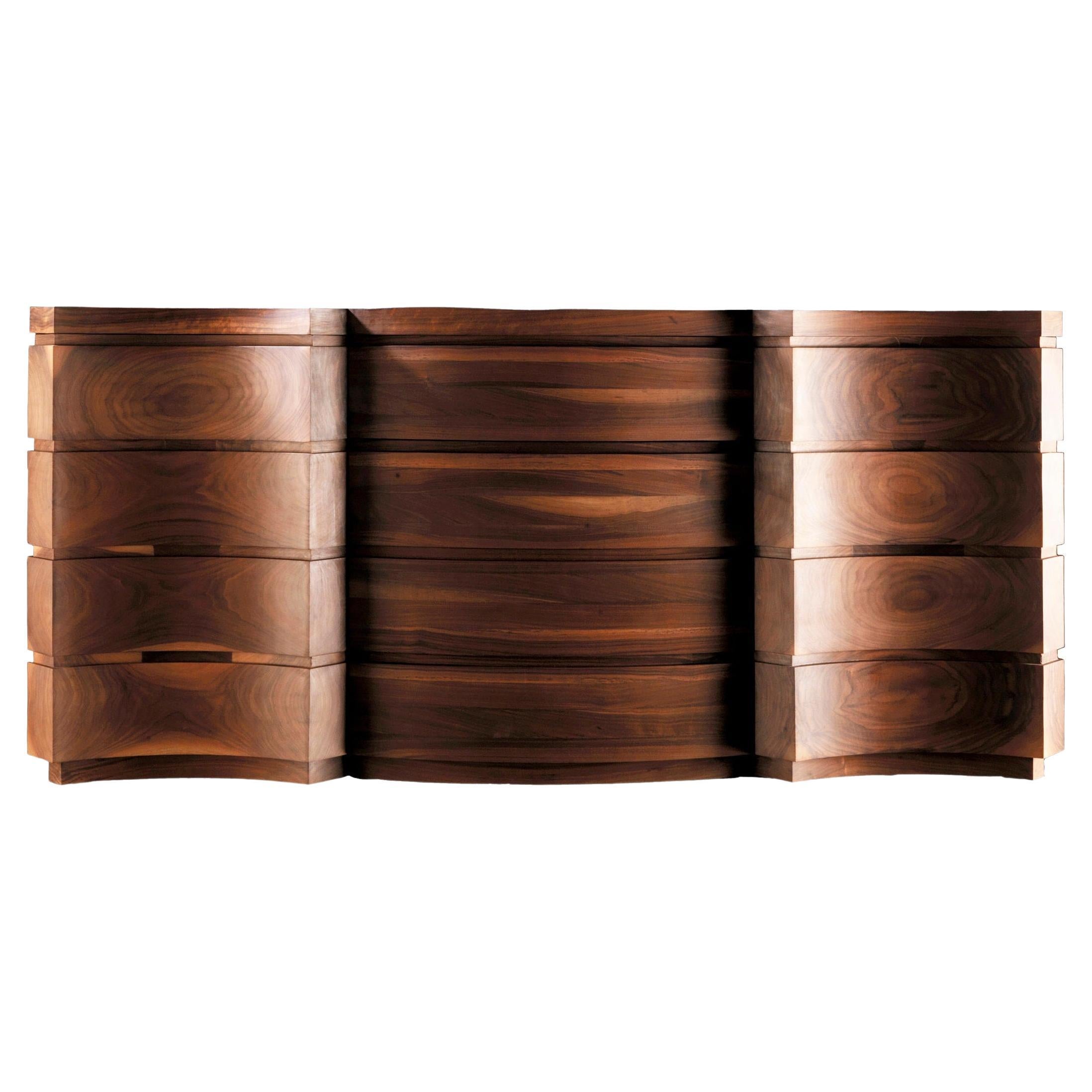 American Walnut Sideboard Inspired by Neoclassical Architecture