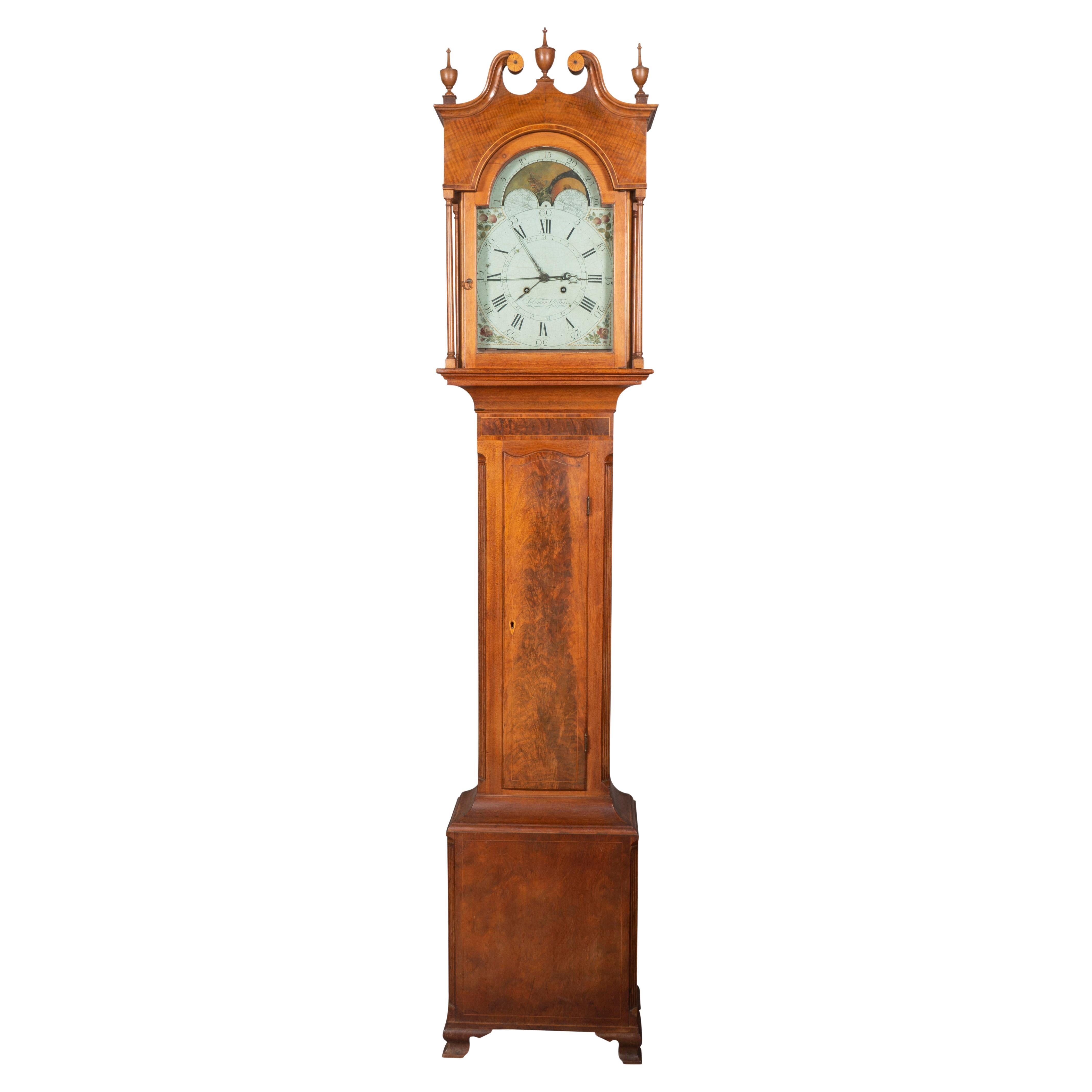 American Walnut Tall Case Clock by Solomon Gorgas