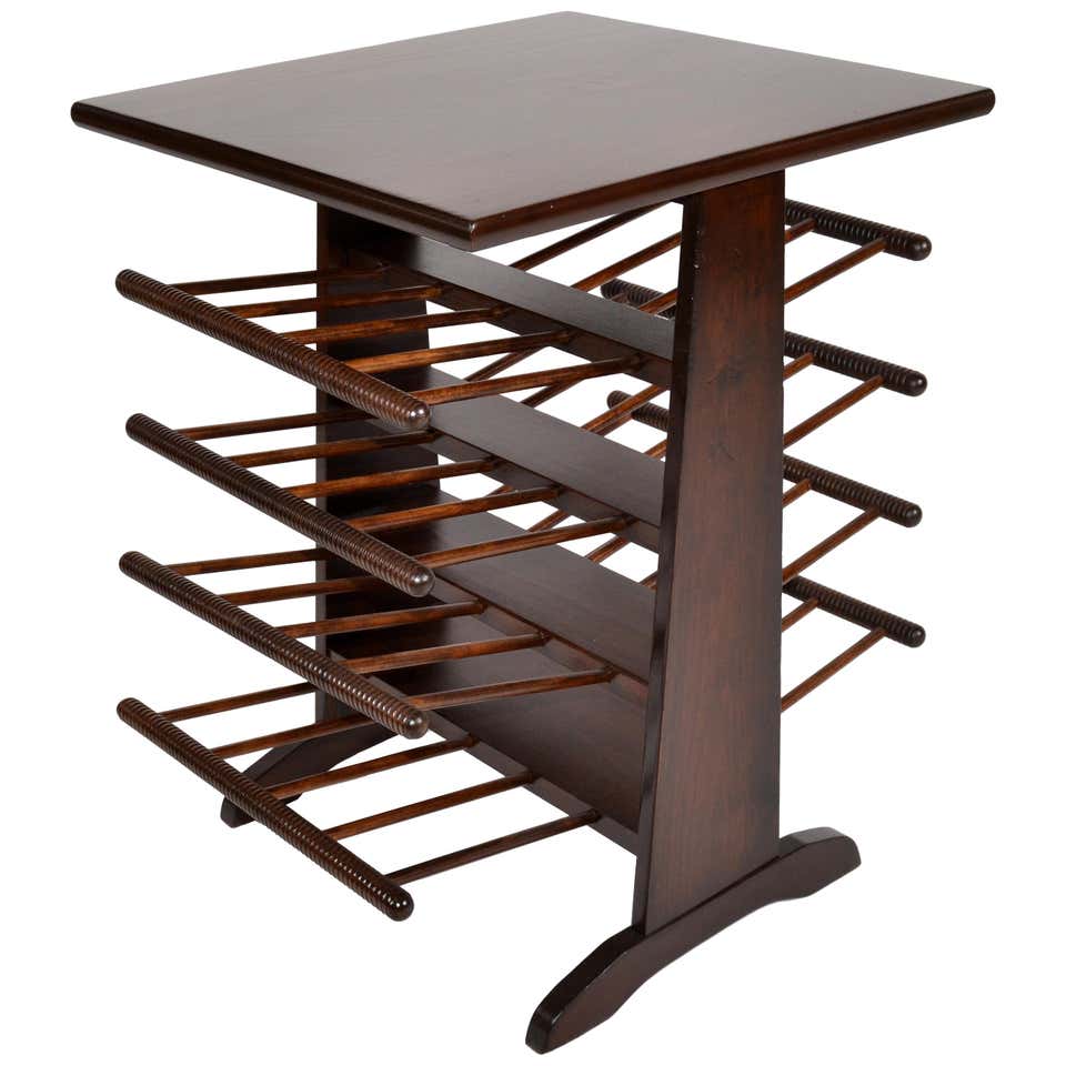 Danish Mid-Century Modern Rosewood Magazine Rack on Wheels For Sale at ...