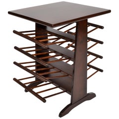 1950s magazine rack American Walnut
Turned Wood Magazine Rack, Stand, Magazine Table from 1950s