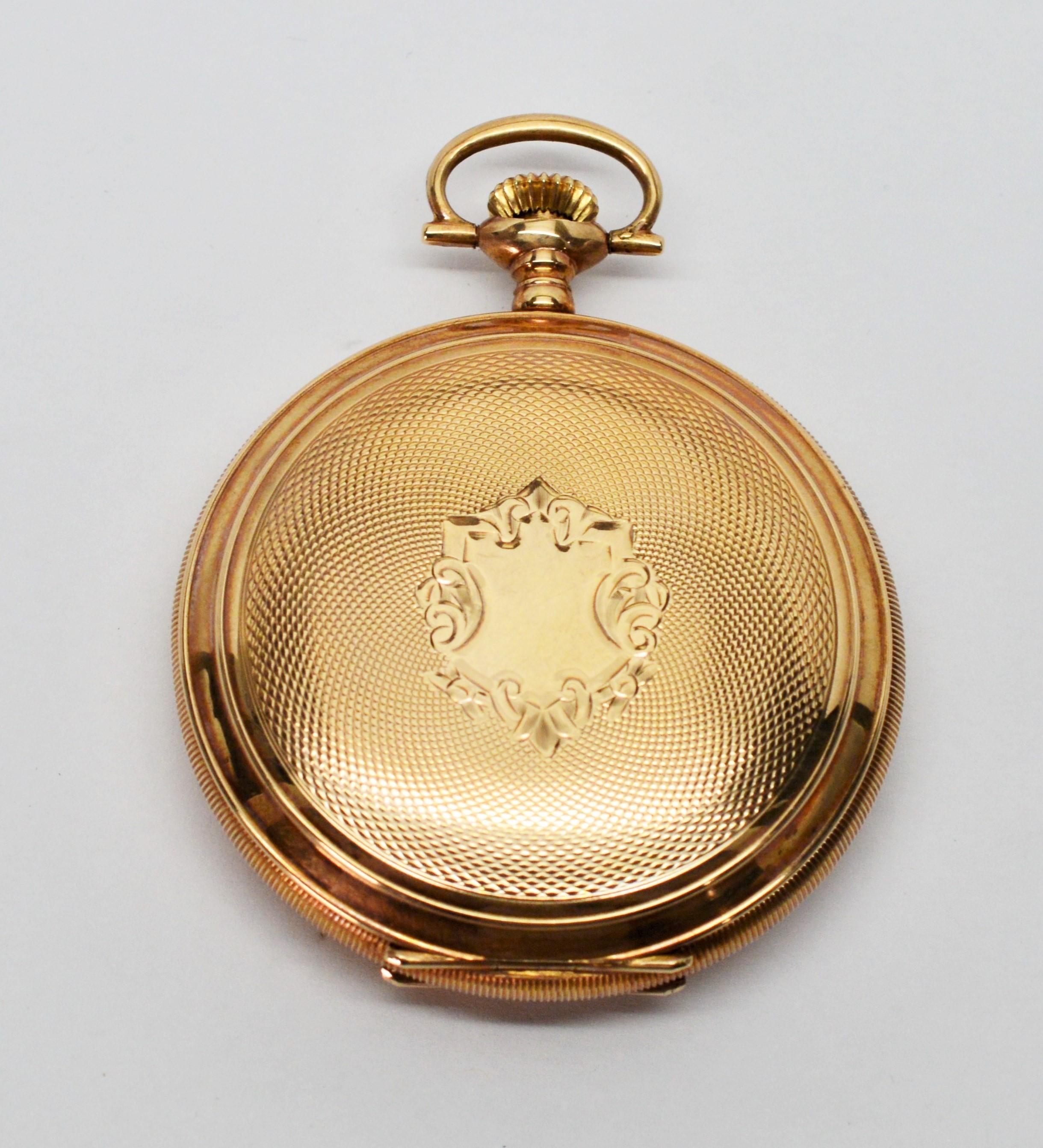 American Waltham Co. Antique Yellow Gold Pocket Watch 6