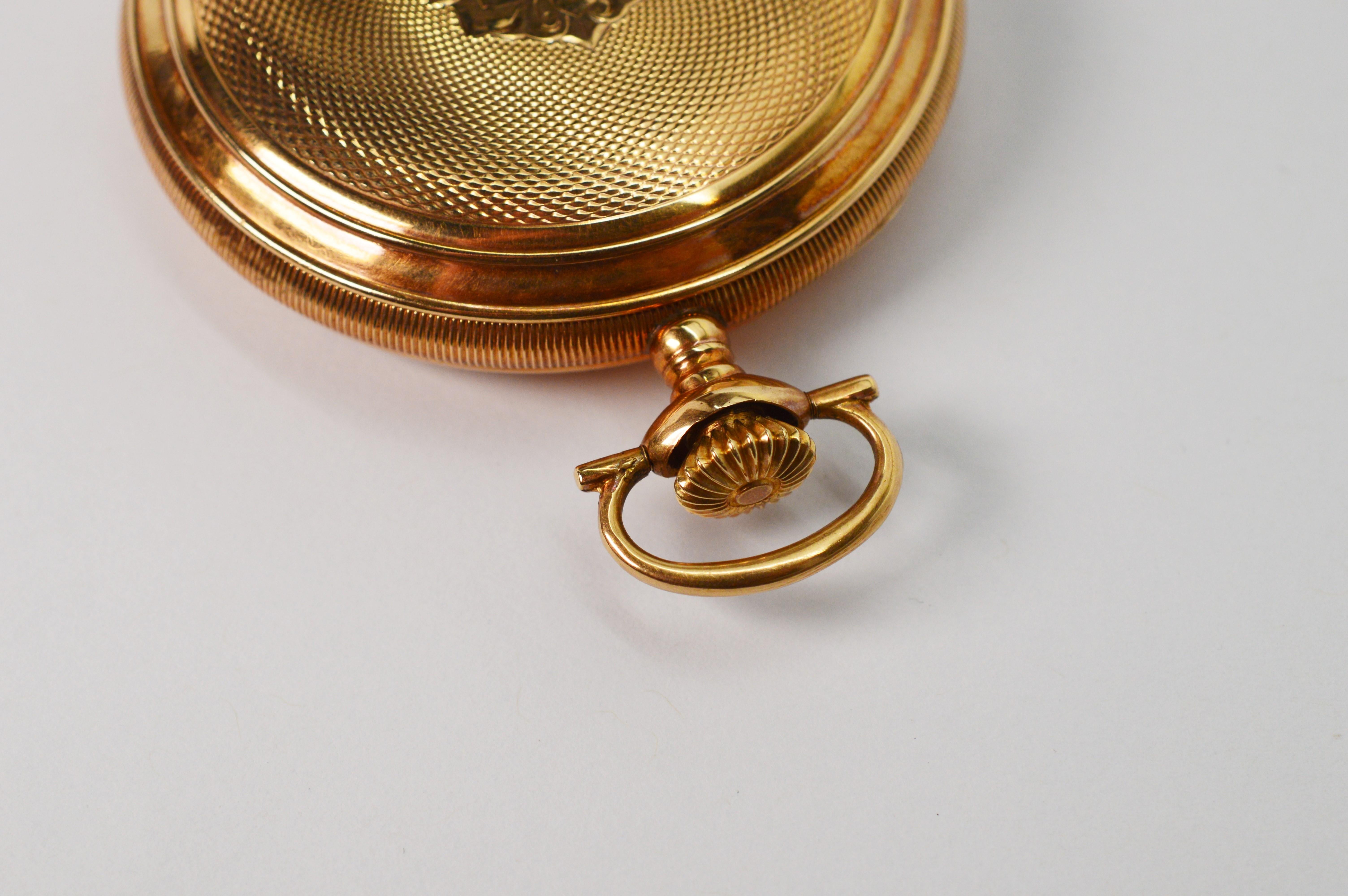 American Waltham Co. Antique Yellow Gold Pocket Watch 9