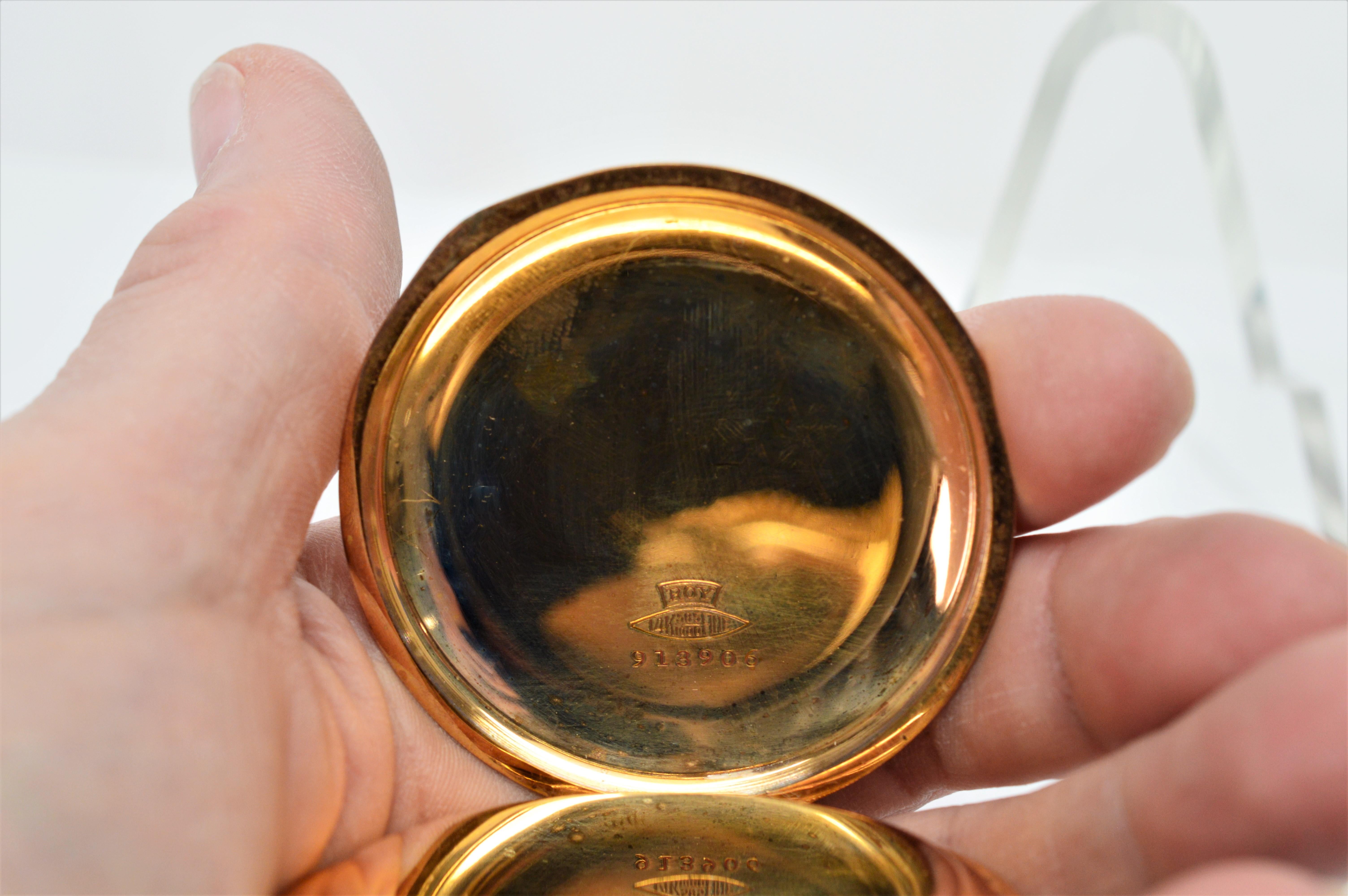 American Waltham Co. Antique Yellow Gold Pocket Watch 4