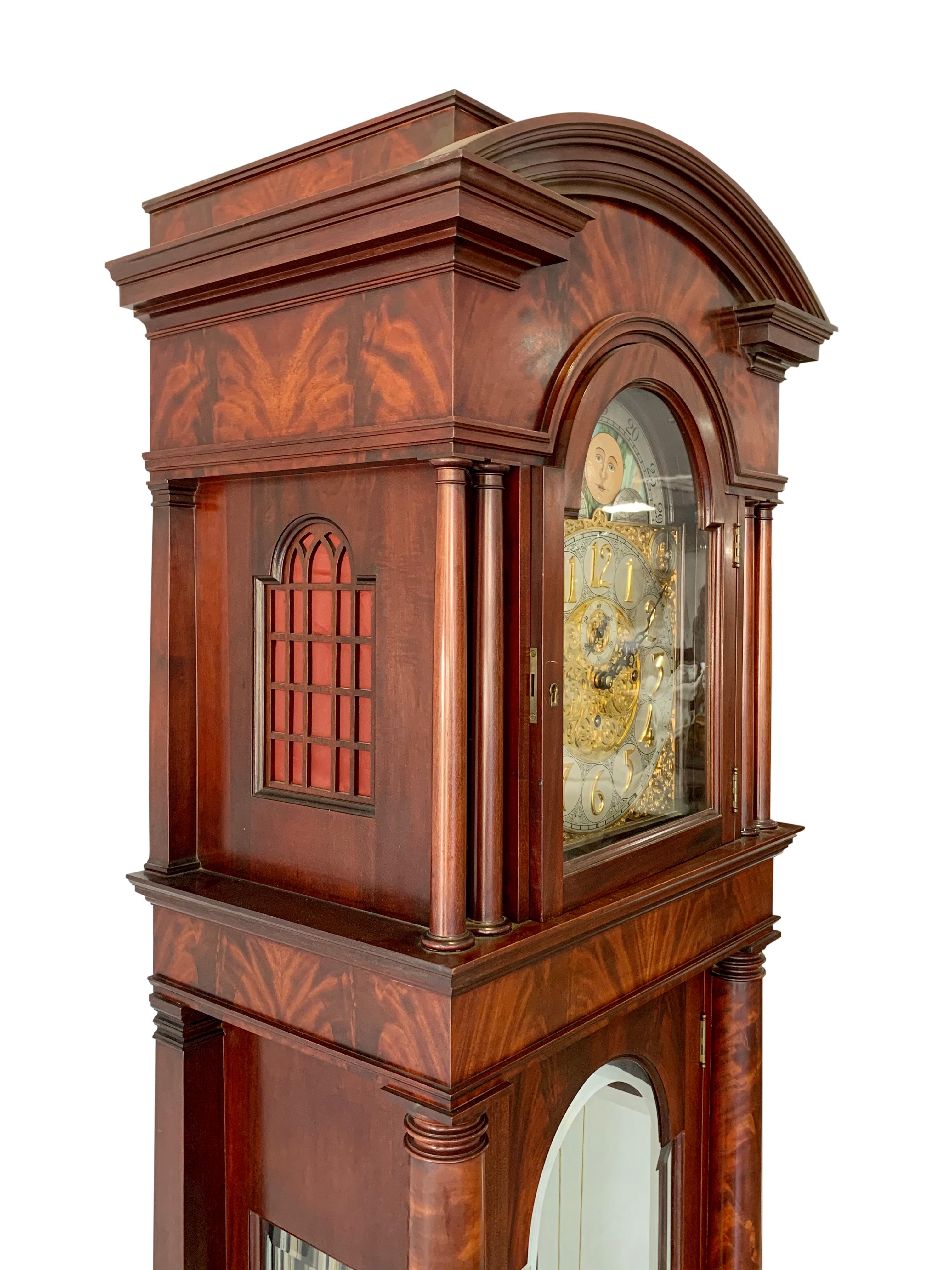 20th Century American Waltham Nine Tube Longcase Grandfather Clock