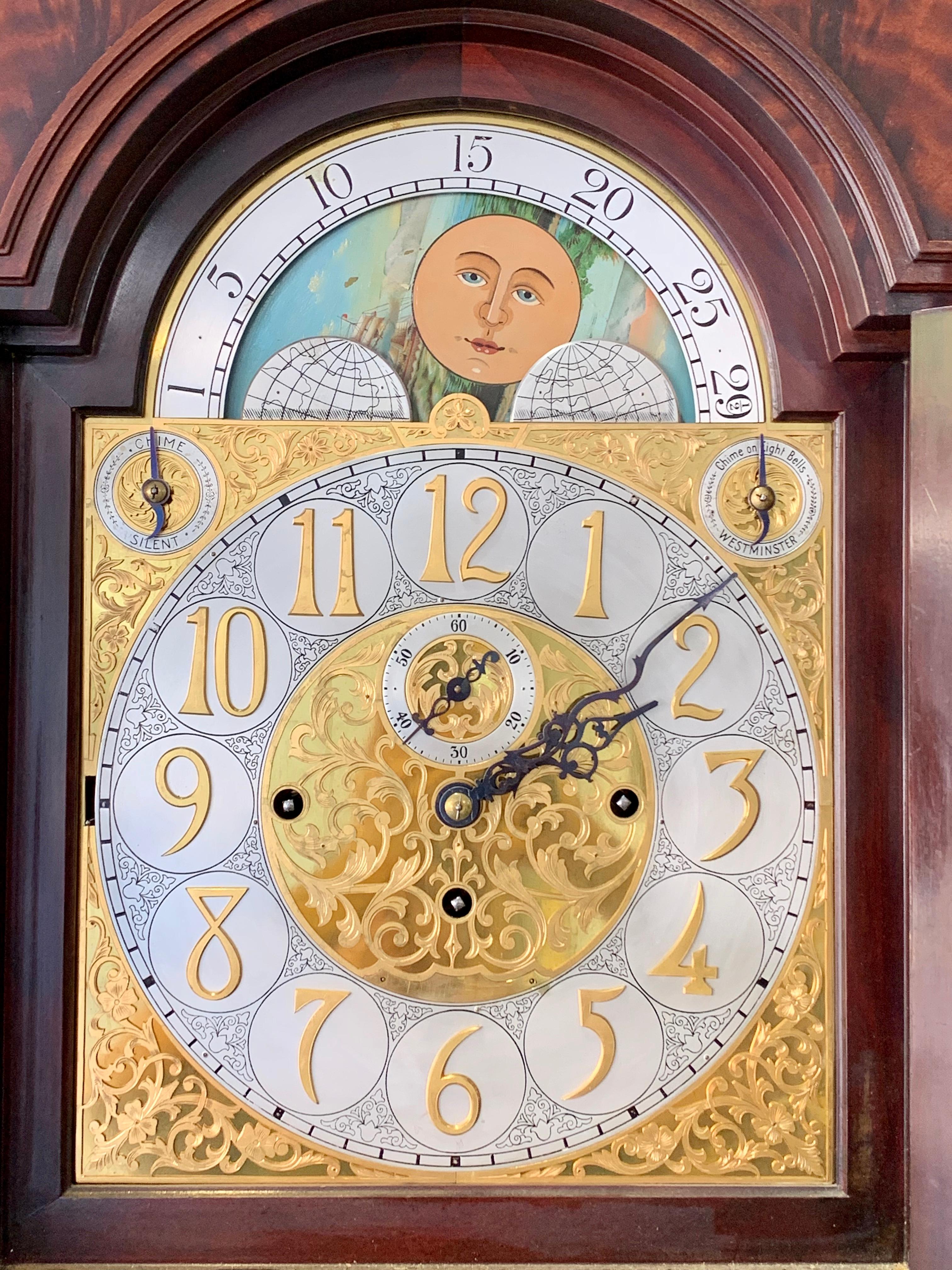 American Waltham Nine Tube Longcase Grandfather Clock 1