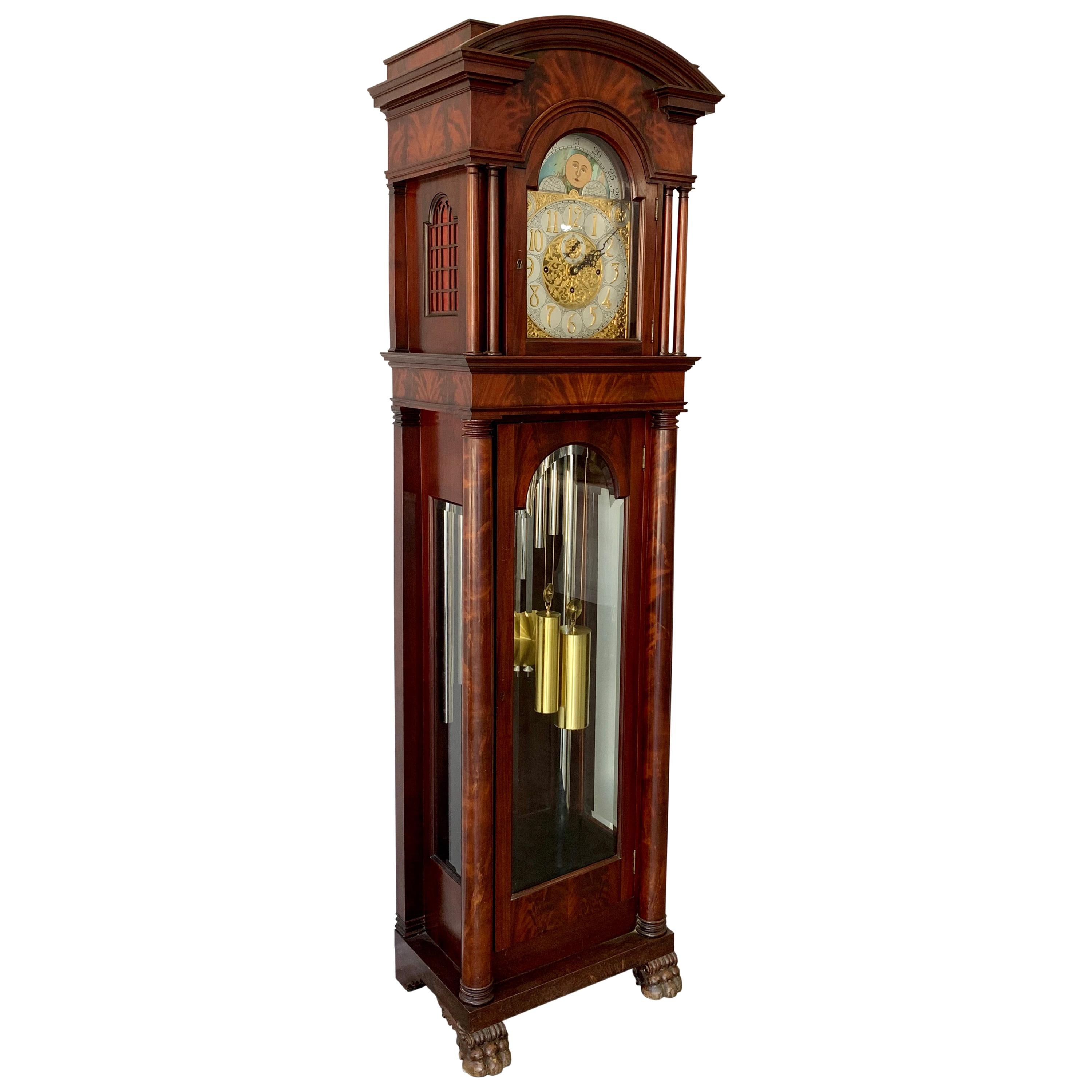 American Waltham Nine Tube Longcase Grandfather Clock