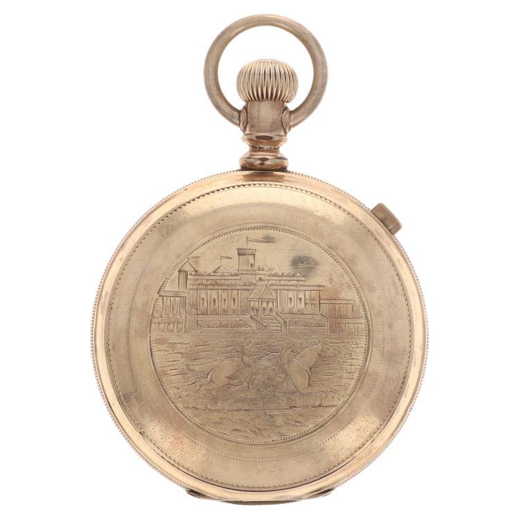 American Waltham Watch Co. Reloj de bolsillo Full Hunter - Manual con baño de oro