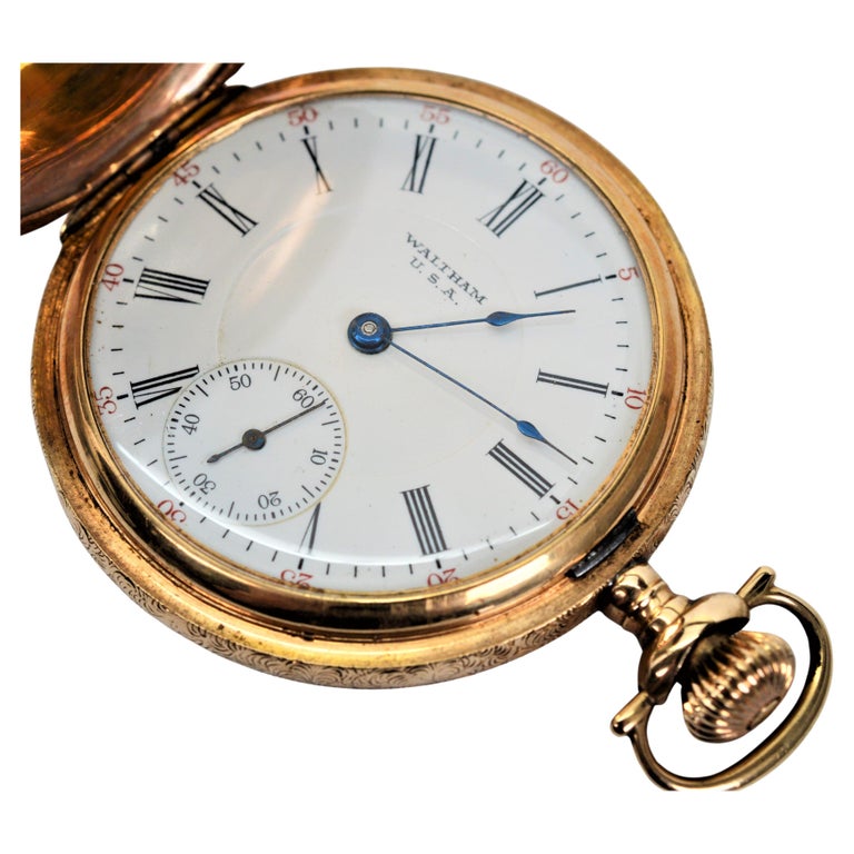 American Waltham Watch Company 14 Karat Yellow Gold Pocket Watch For