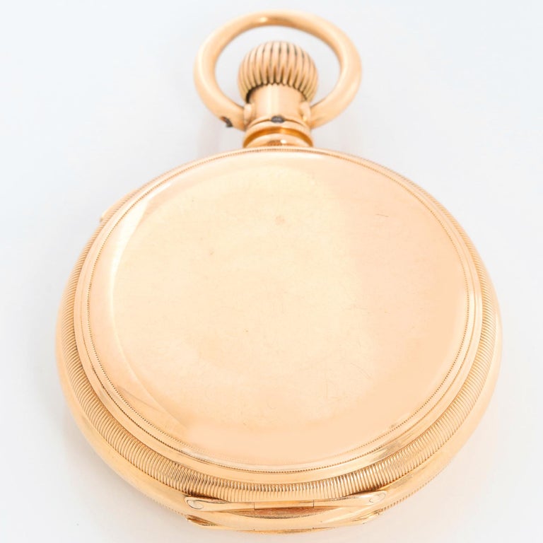 American Watch Co. Waltham 18k Yellow Gold Pocket Watch M1874 For Sale ...
