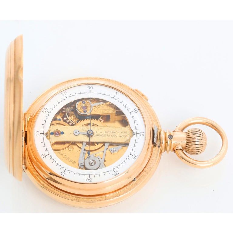 American Watch Co. Waltham 18k Yellow Gold Pocket Watch M1874 For Sale ...