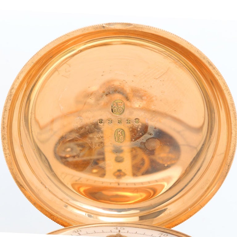 American Watch Co. Waltham 18k Yellow Gold Pocket Watch M1874 For Sale ...