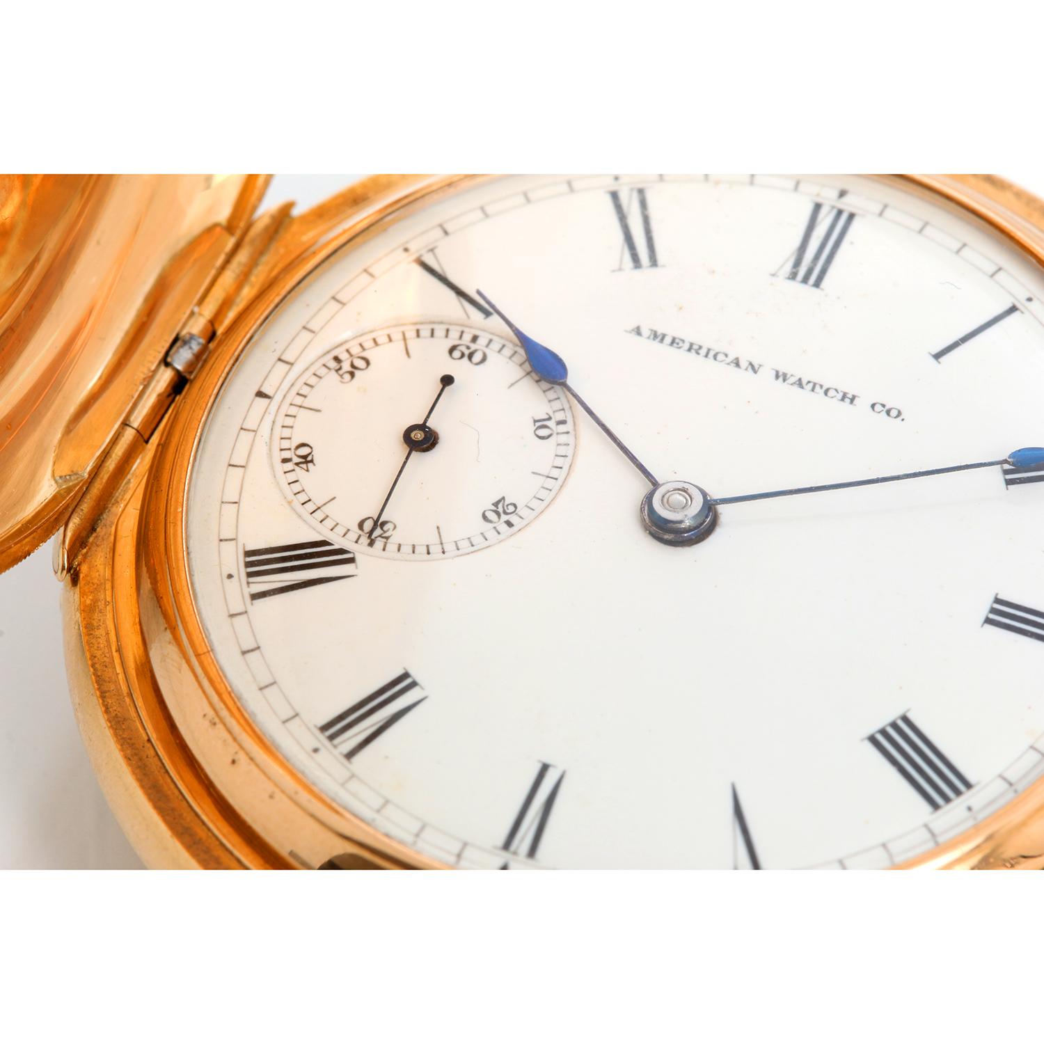 American Watch Co. Waltham 18k Yellow Gold Pocket Watch M1874 1