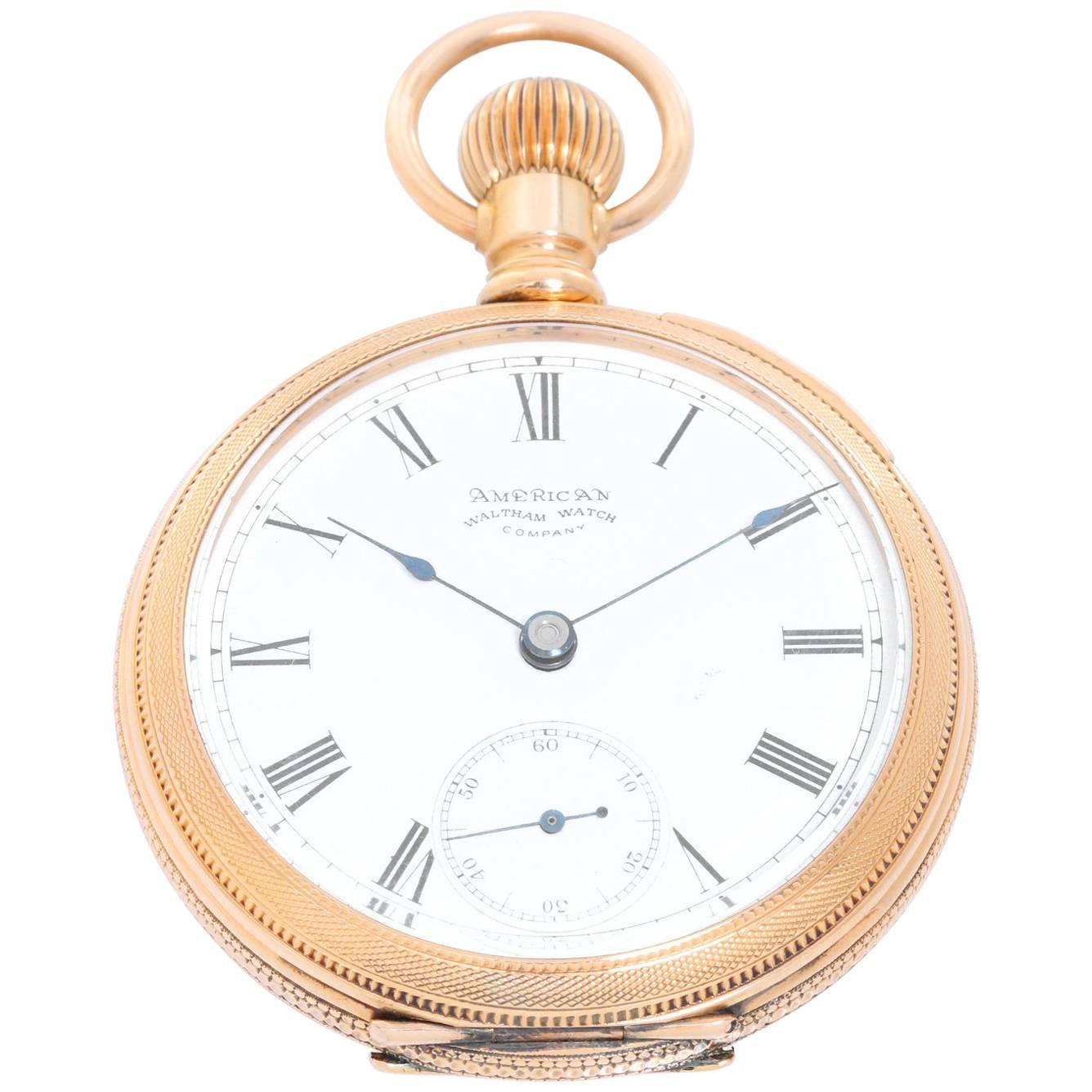 American Watch Co. Waltham Yellow Gold Manual Wind Pocket Watch