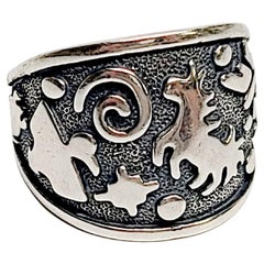 American West by C Pollack Jody Naranjo Sterling Silver Symbols Ring