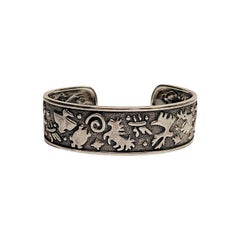 American West C Pollack Jody Naranjo Sterling Silver Animal Symbol Cuff Bracelet