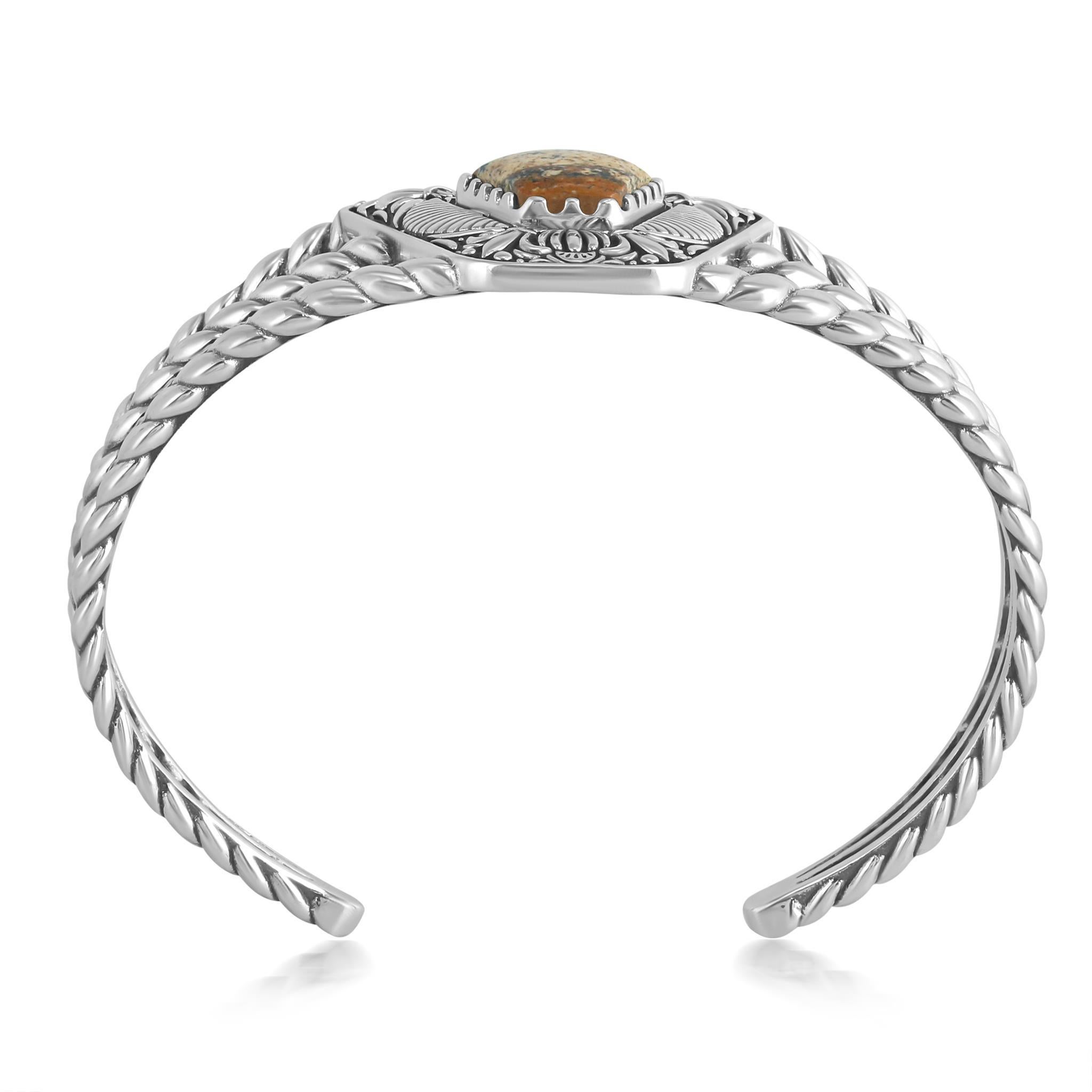 Trapezio American West Jewellery Bracciale trapezoidale in argento 925 con diaspro in vendita