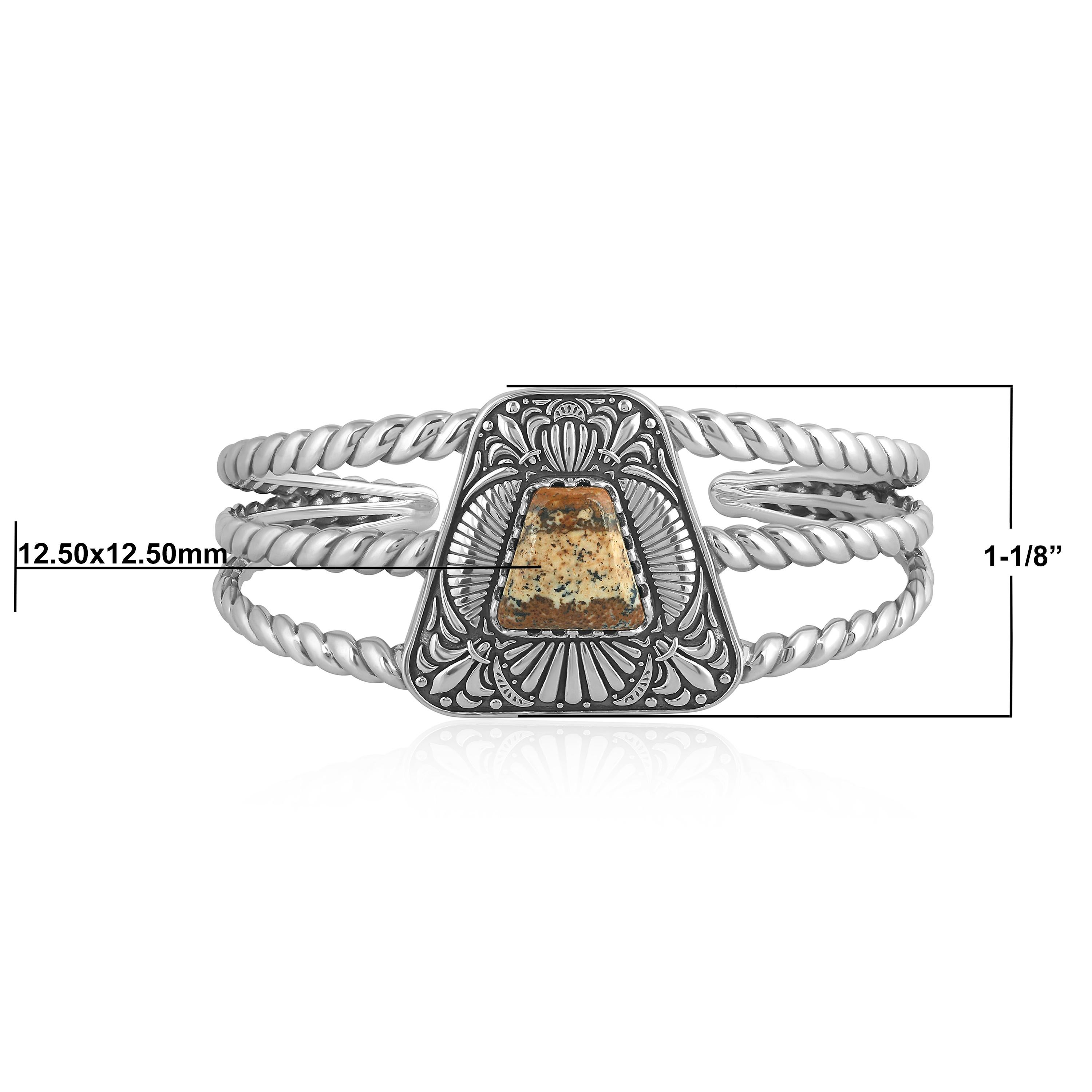 American West Jewellery Bracciale trapezoidale in argento 925 con diaspro in vendita 1