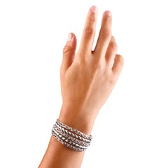 American West Jewelry Sterling Silver 5-Row Textured Cuff Bracelet Small