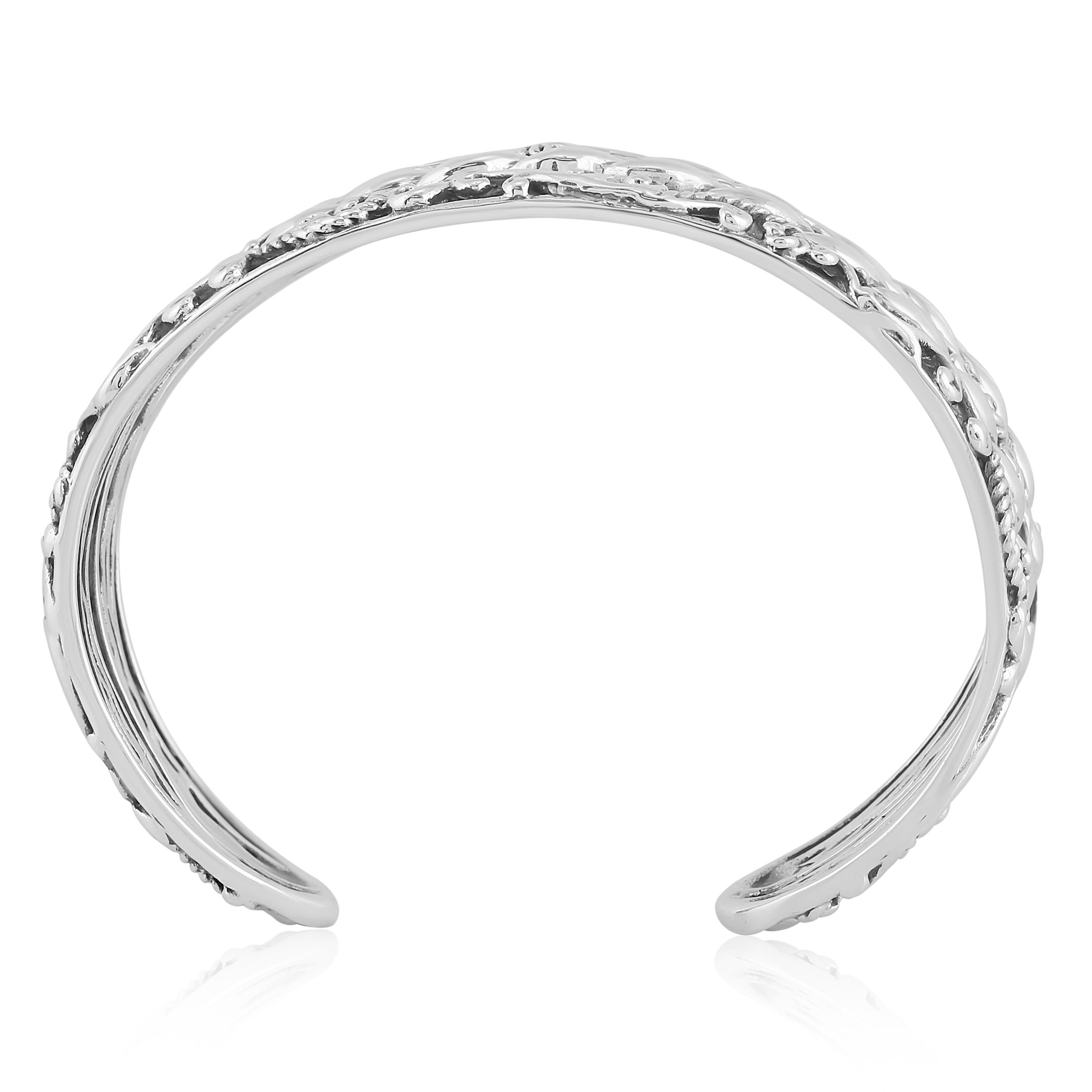 American West Jewelry Sterling Silber 5-Reihe strukturierte Manschette Armband (Indigene Kunst (Nord-/Südamerika)) im Angebot