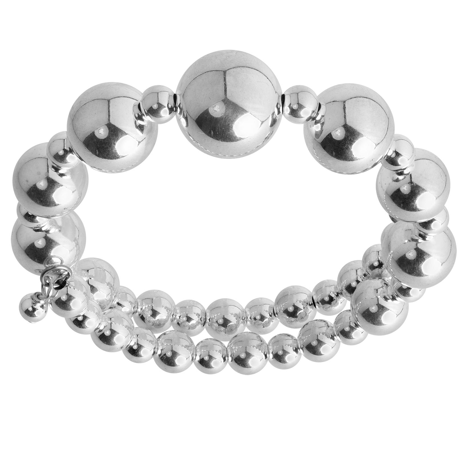 American West Jewelry Sterling Silber Perlen Spule Armband, eine Größe passt am meisten im Zustand „Neu“ im Angebot in New York, NY