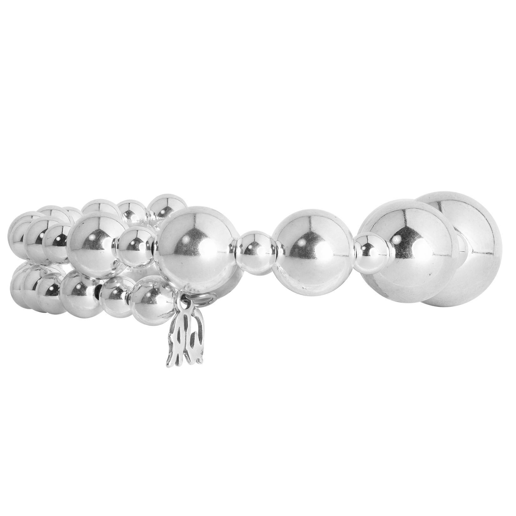 American West Jewelry Sterling Silber Perlen Spule Armband, eine Größe passt am meisten im Angebot 1