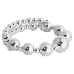 American West Jewelry Sterling Silver Beaded Coil Bracelet, One Size Fits Most