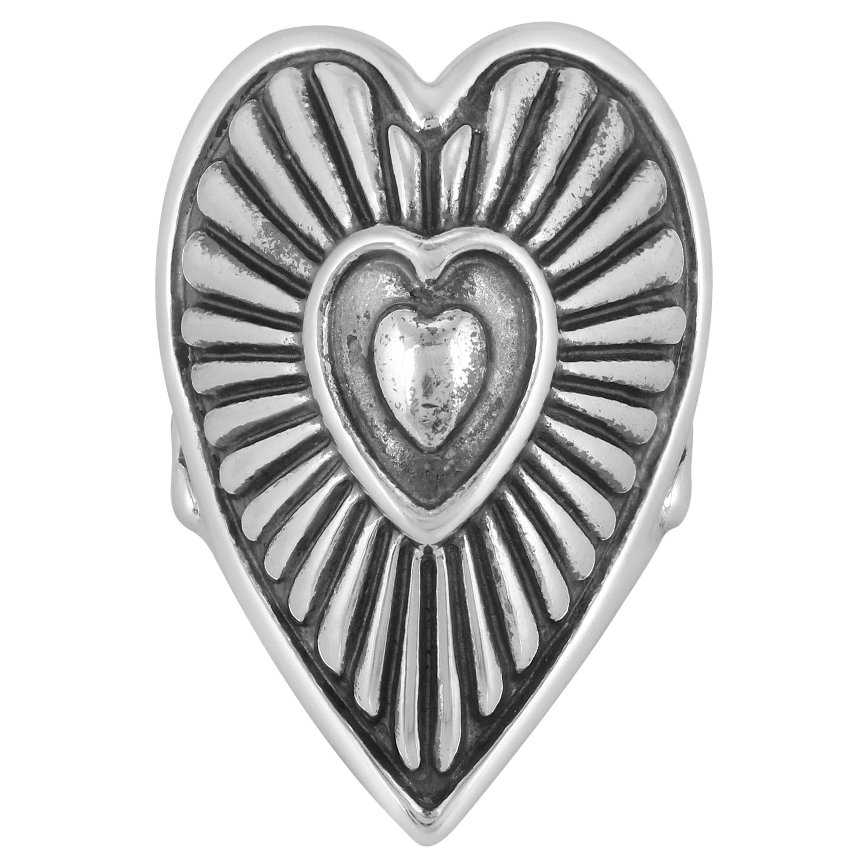 American West Jewelry Sterling Silber Bold Heart Ring, Größen 5 bis 10