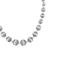 American West Jewelry Sterling Silver Bold Native Pearl Necklace, 17 Inches