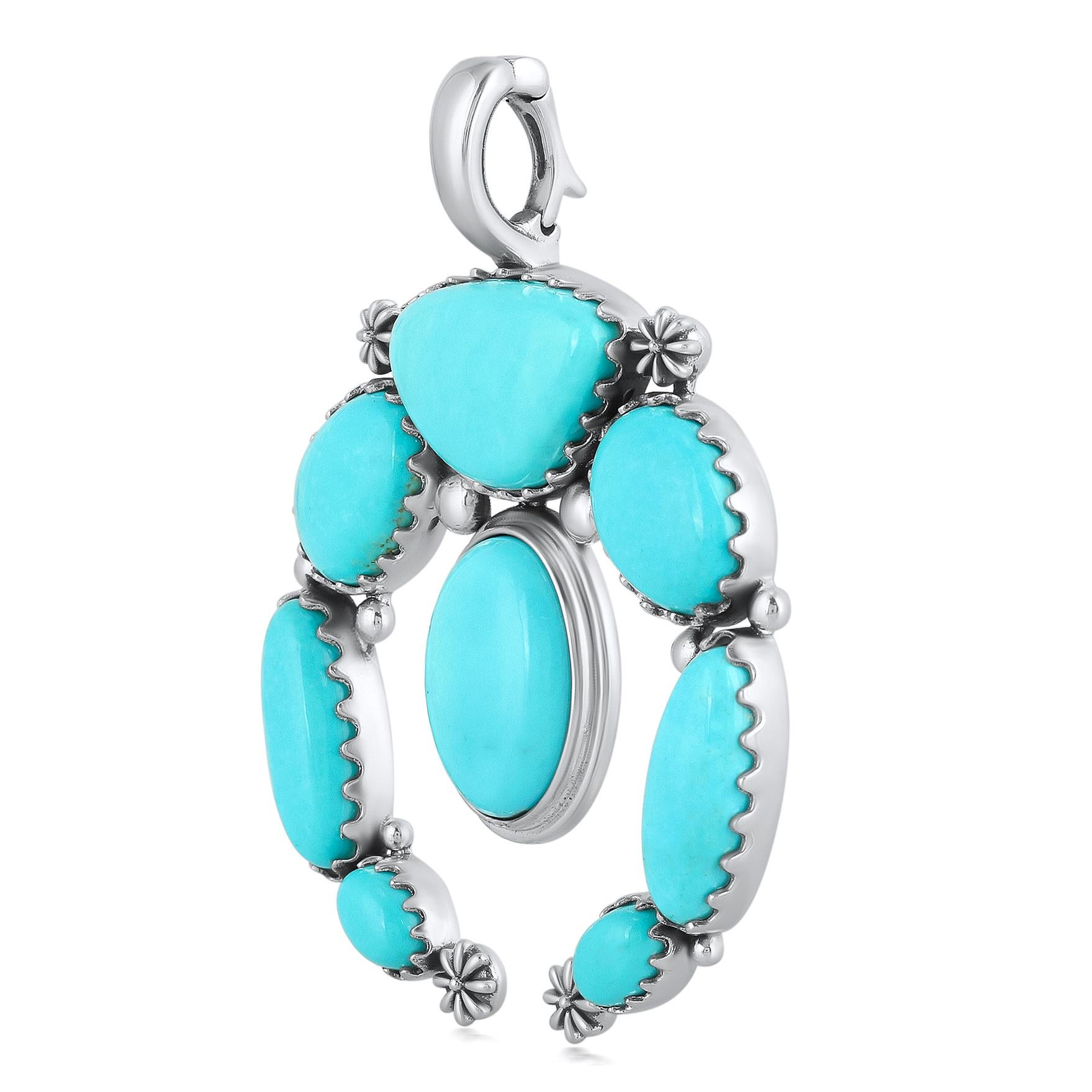 Gioielli dell'Ovest Americano in argento Sterling Kingman Turchese Naja In condizioni Nuovo in vendita a New York, NY
