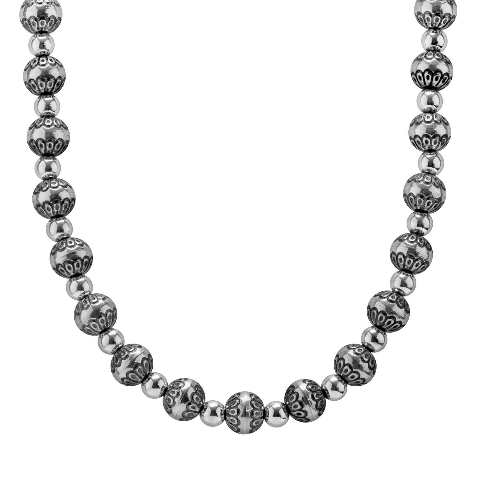 American West Jewelry - Collana di perle dei nativi in argento sterling, 21 - 24 pollici in vendita 1