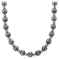 Collier de perles natives en argent sterling de American West Jewelry, 21 -24 pouces