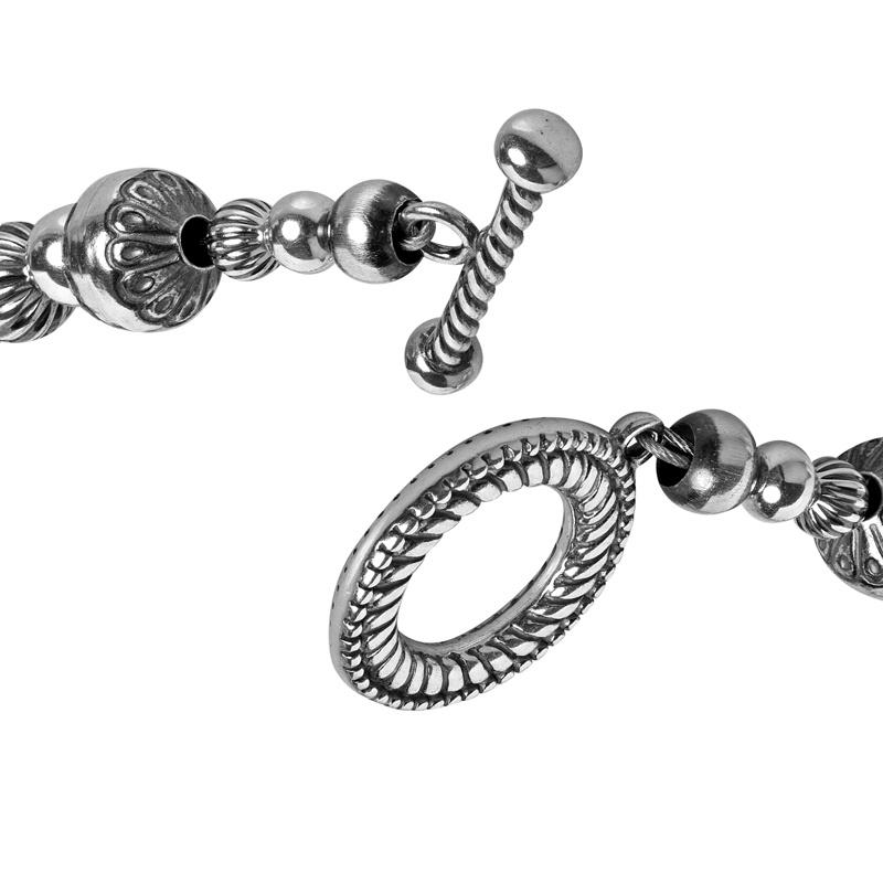 Taglio rotondo Gioielli dell'Ovest Americano Bracciale con perle miste in argento 925 dei Nativi in vendita