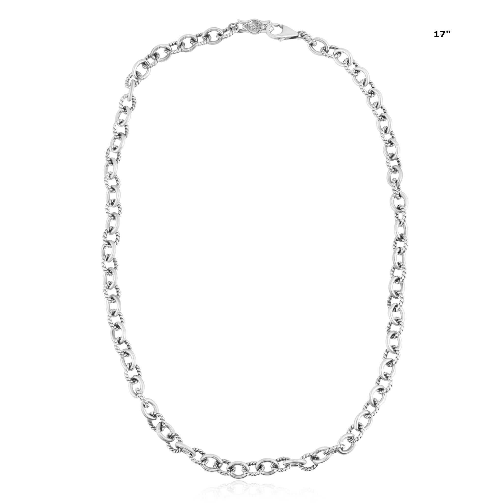 Donna American West Jewelry - Collana a catena ovale a maglie in argento sterling, 17 o 21 pollici in vendita