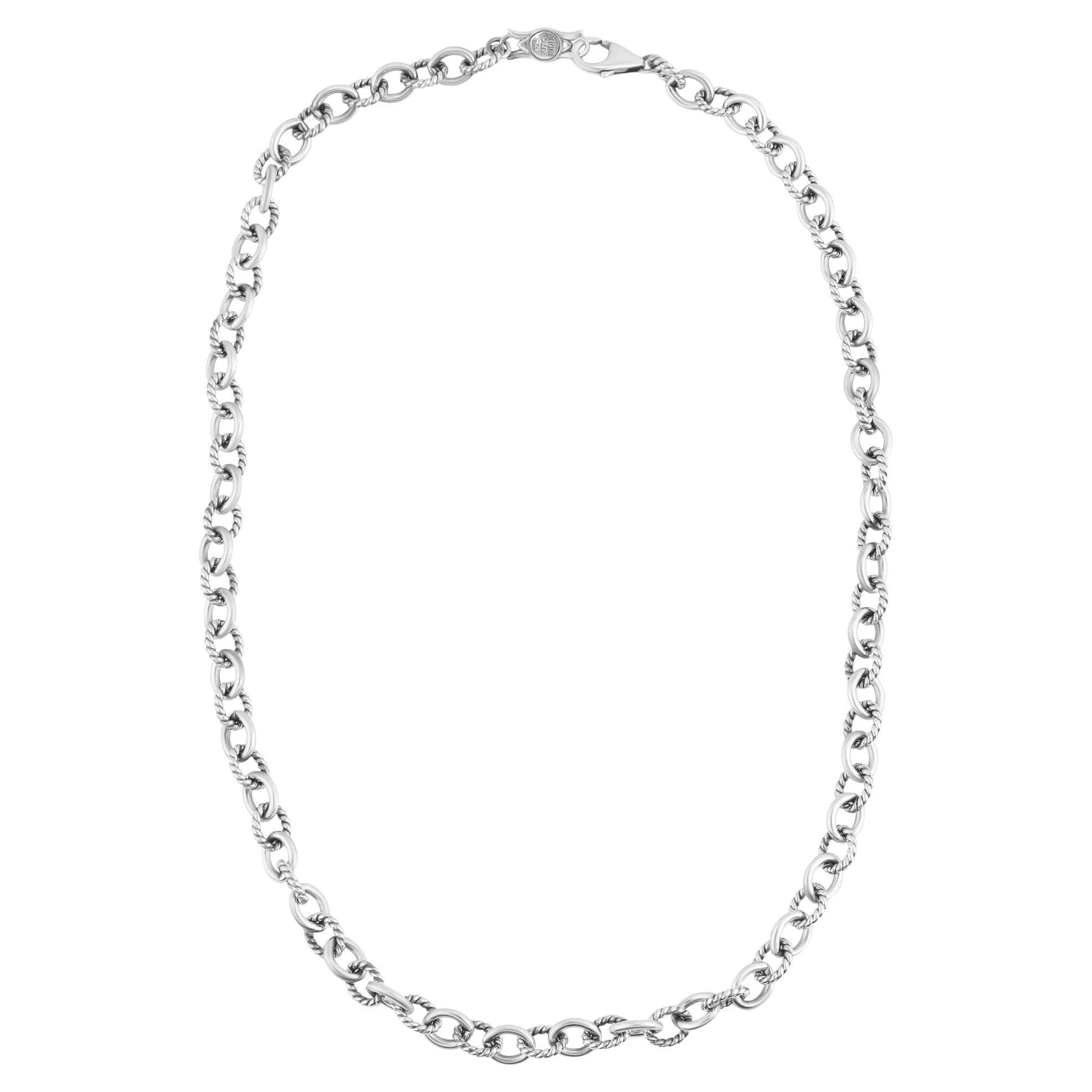 American West Jewelry - Collana a catena ovale a maglie in argento sterling, 17 o 21 pollici in vendita