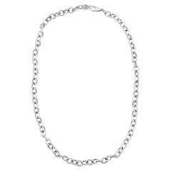 Collar de cadena de eslabones ovalados de plata de ley de American West Jewelry, 17 ó 21 pulgadas
