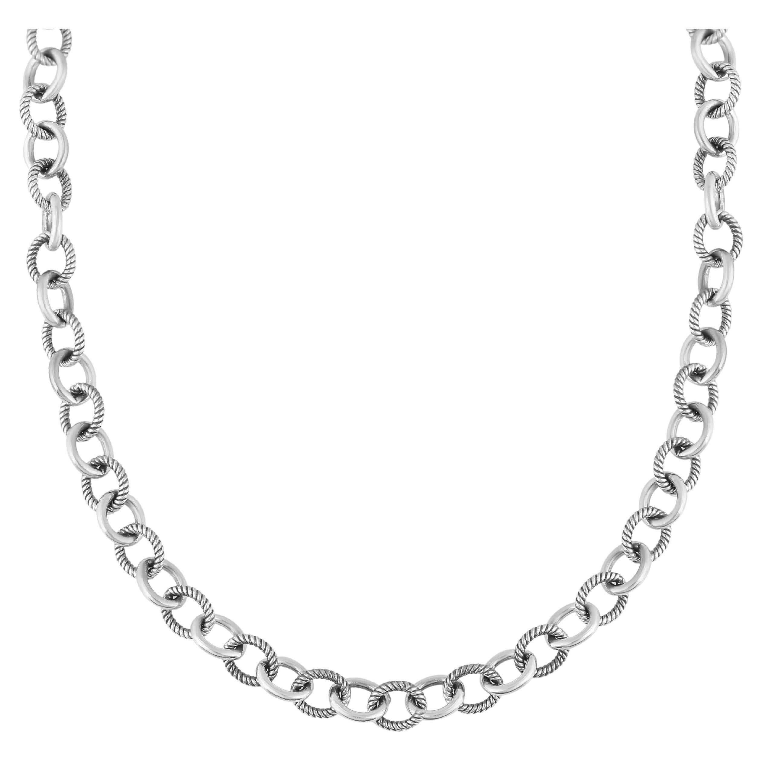 American West Jewelry Collana a catena ovale A Link in argento sterling