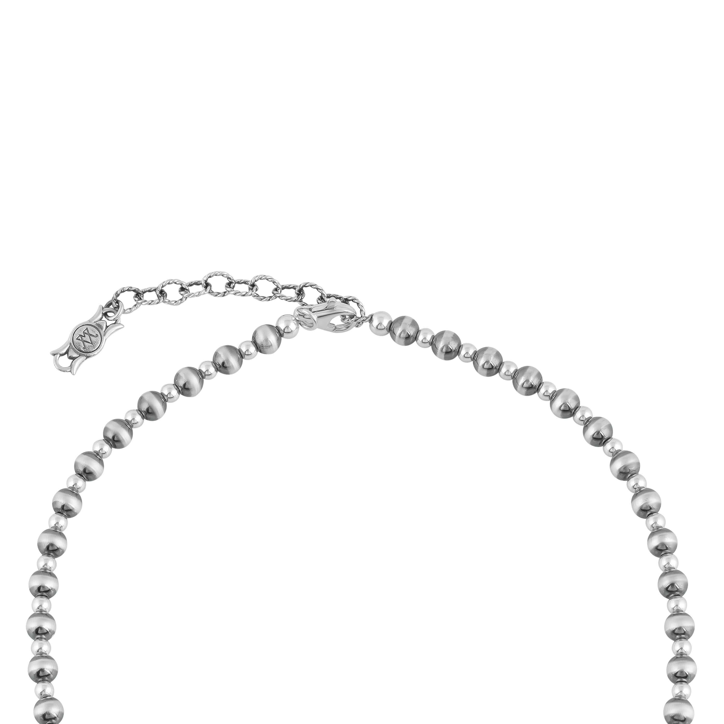 American West Jewelry Collana con perline in argento Sterling Peak Squash Blossom In condizioni Nuovo in vendita a New York, NY