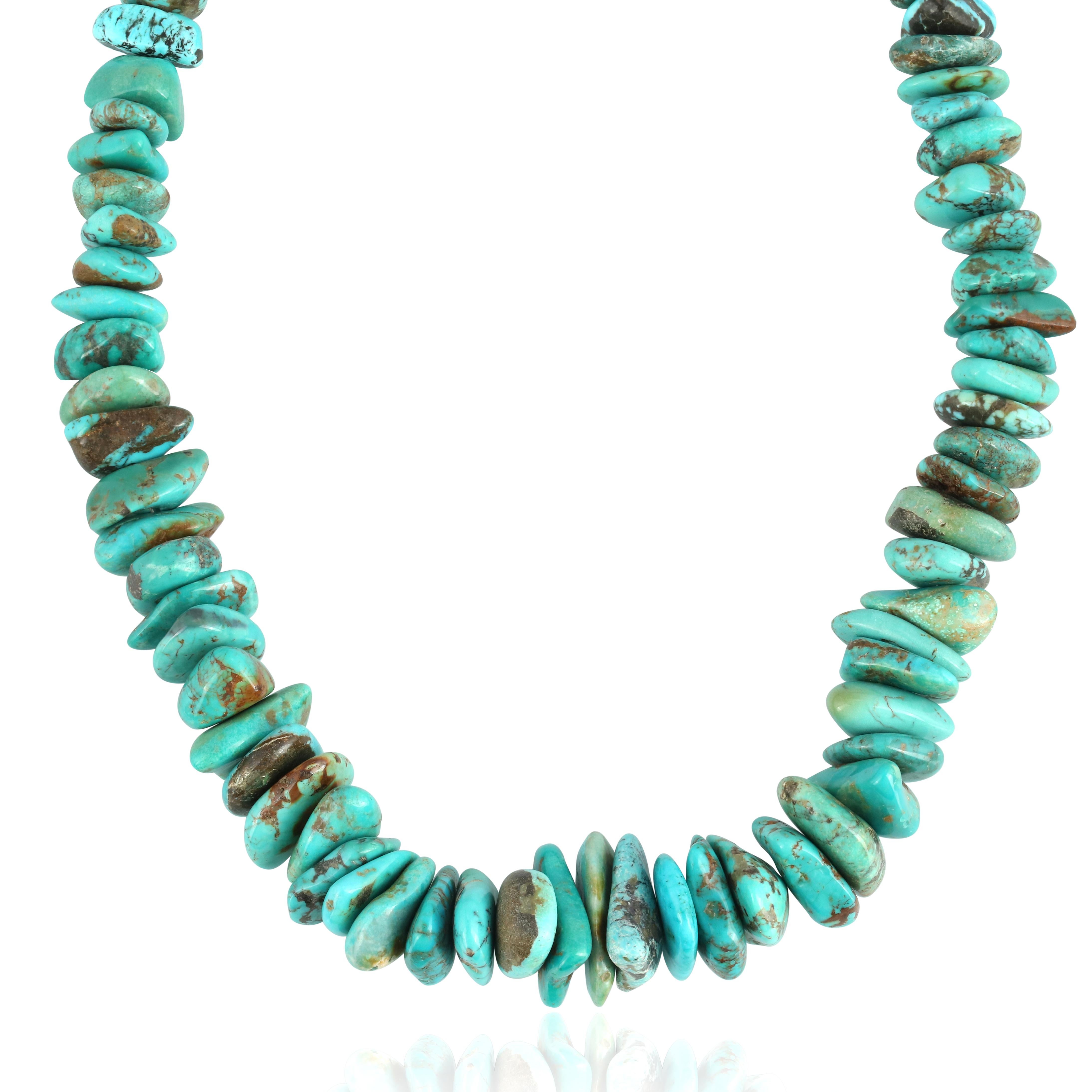 Nativo americano Collana di perle in argento Sterling Shades of Turquoise di American West Jewelry, 18-21