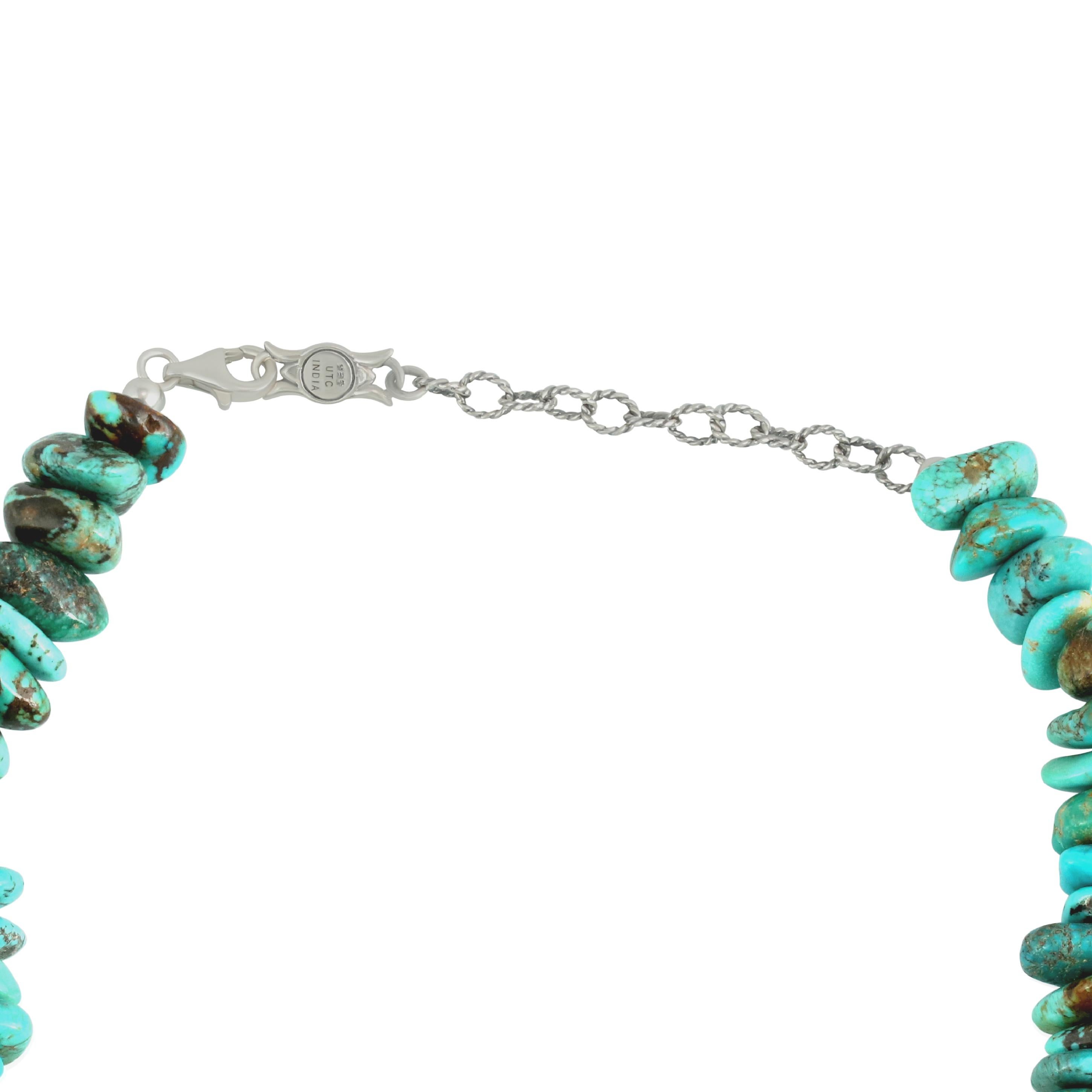 Taglio rotondo Collana di perle in argento Sterling Shades of Turquoise di American West Jewelry, 18-21