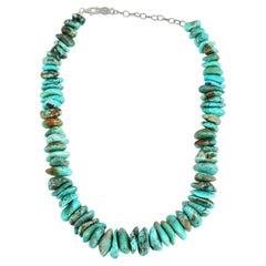 American West Jewelry Sterling Silver Shades of Turquoise Bead Necklace, 18-21"