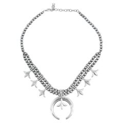 American West Jewelry Sterling Silver Squash Blossom Necklace, 17-20 Inches