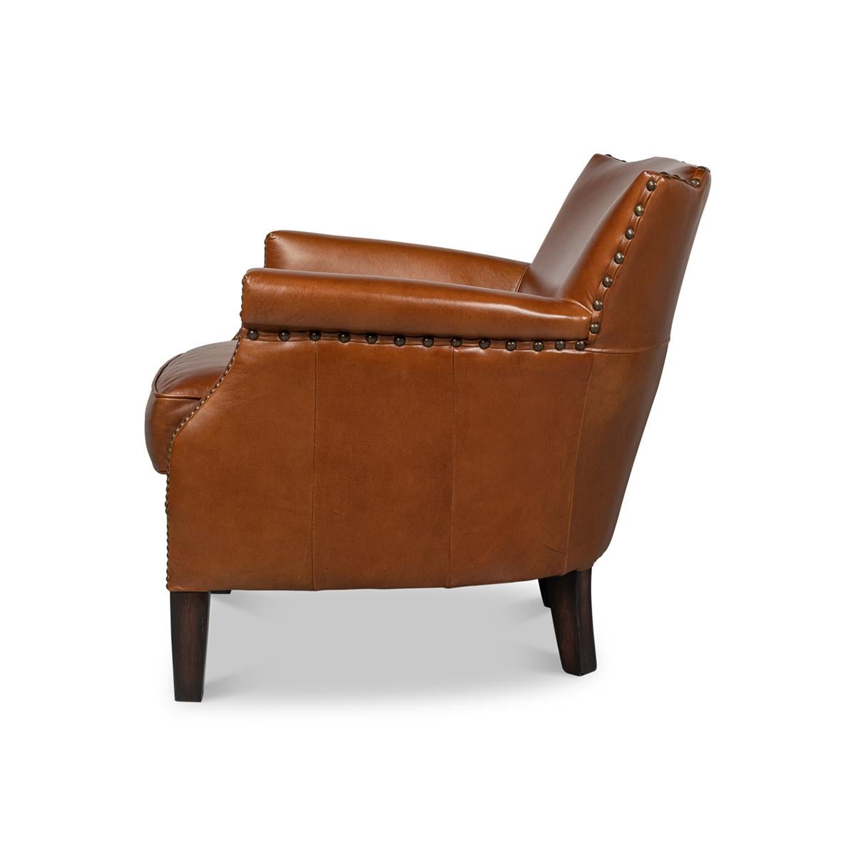American Classical American West Leather Armchair For Sale