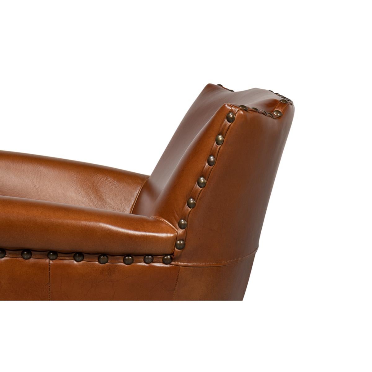 Contemporary American West Leather Armchair For Sale