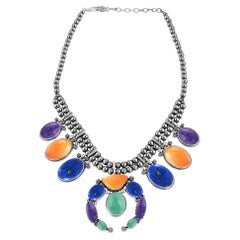 Collana di fiori di zucca Naja in argento American West, da 17 a 20 anni